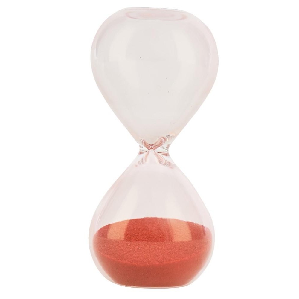 CLESSIDRA VETRO CON SABBIA ROSSA H8 DURATA 3 MINUTI